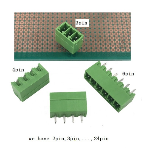 Conector de terminal enchufable de clavija hembra de ángulo recto de 3,5 mm