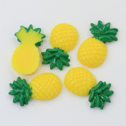 Liefern Flatback Yellow Ananas Shaped Resin Cabochon Handmade Craft Dekor Perlen Slime 100pcs / bag DIY Items Charms
