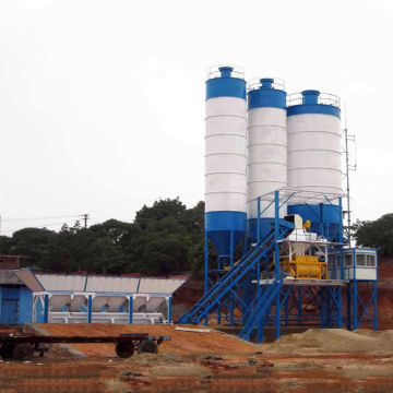 Export to Libya HZS90 stationary concrete batching plant