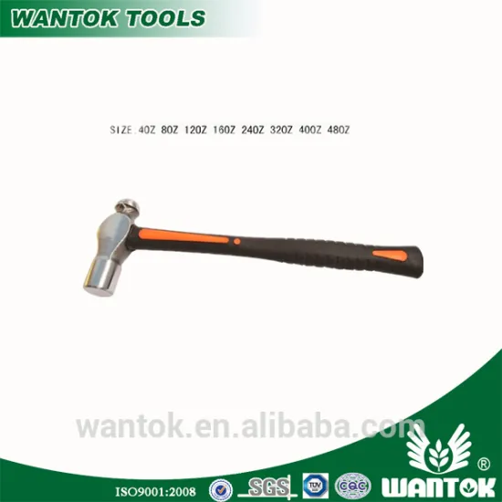 American Type Ball Pein Hammer with Exclamation Mark TPR Plastic-coating Handle