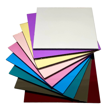 24\" x 24\" Gold and Silver One-Sided PMMA Mirror Acrylic Sheets: Sizes 4x6 Ft and 4x8 Ft, Thicknesses 1.5mm and 3mm
