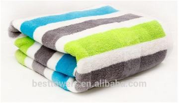Wholesale 100%cotton terry striated bath towel