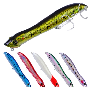 LETOYO 125mm 19g 3D Fishing Poppers - Floating Big Tuna Popper Lure