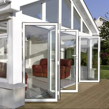 Tempered Glass Aluminum Bi-Fold Patio Doors with US Certification