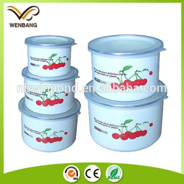 different size enamel storage bowl set, high quality vintage camping ice bowl