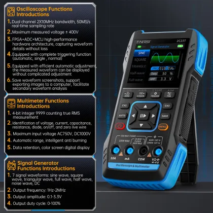 FNIRSI Handheld Digital Oscilloscope & Multimeter - Three-in-One Dual-Channel Instrument