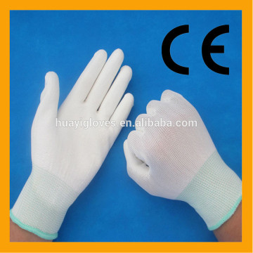 Best Price Assembly Work PU Gloves/13Gauge White PU Safety Gloves/EN388 Palm Fit Gloves For Hand Protection