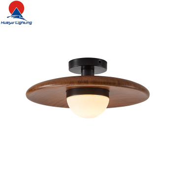 Nordic Design Glass Chandelier for Living Room and Bedroom Wood Ceiling Lamp