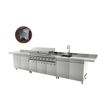 3 Pieces in One Modulars Design Backyard BBQ Grill Outdoor Kitchen Cabinet