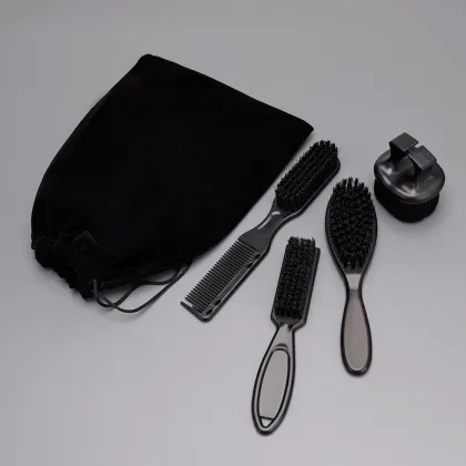 Nylon Beard Comb and Mustache Brush Set for Styling