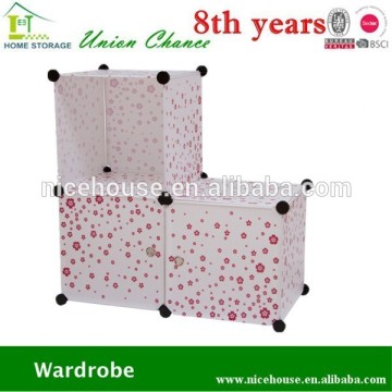 Plastic flower printing cube storage with door for home organizer