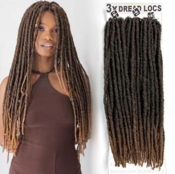 Wholesale Faux Dreadlocks: 18-inch 3X Crochet Braids in 1ocs Shade, Made of 100% Kanekalon Straight Shaded Dread Loc Hair Products