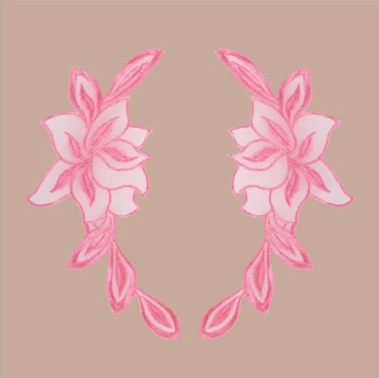 Diamond Leather Flower Embroidered Saree Appliques