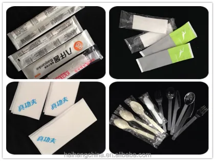 Ruian, China: Disposable Cutlery and Wet Wipe/Tissue Paper Packing Machine