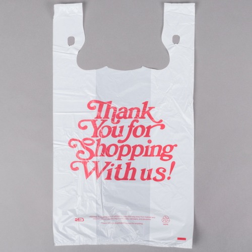 T-Shirt Shopping Bags in White with Printing Carrier Bags