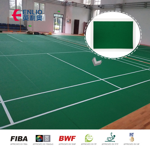 suelo de vinilo adhesivo alfombra de pista de bádminton suelo de plástico de pista de bádminton de alto rebote