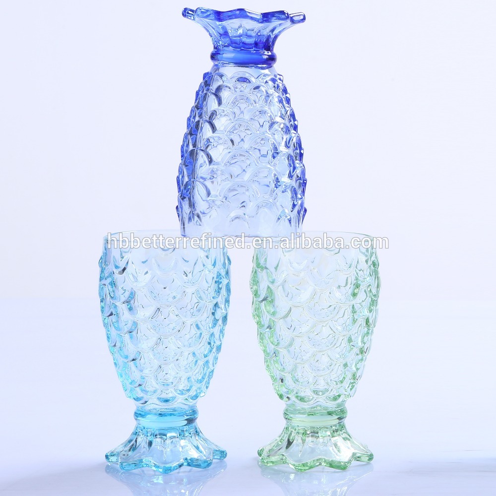 Br 9115hotsale Fish Design Glass Cup With Color