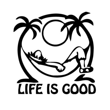 EBDECAL Happy Tie Peanuts Live Well and Relax Palm Trees For Auto Car/Bumper/Window Vinyl Decal Sticker Decals DIY Decor CT4100