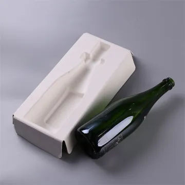 Biodegradable Pulp Molded Paper Wine Bottle Packaging Box