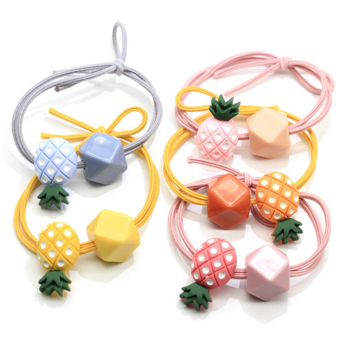 100Pcs/bag Rubber Band Tie Gum Child Baby Kids Small Cartoon Fruit Pineapple Ponytail Holders Girls Hair Accessories