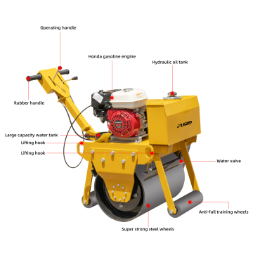 Mini Road Roller 325kg Hidrolik Berjalan Di Belakang Single Getaran Road Roller