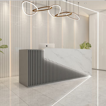 Solid Wood Beauty Salon Front Counter with LED Light