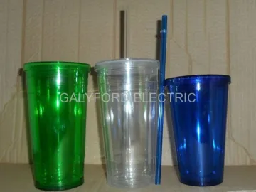 plastic straw cup,cup with straw - 16OZ / 22OZ