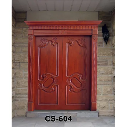 double leaf solid wooden gate design door