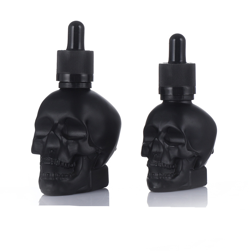 Skull Glass Dropper Bottles Empty Refillable Bottles