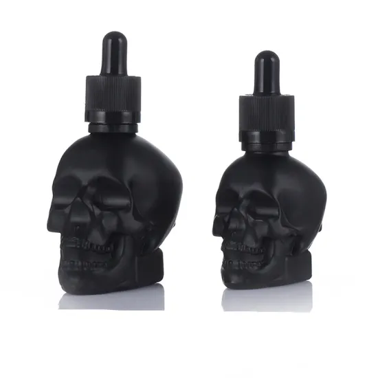 Skull Glass Dropper Bottles Empty Refillable Bottles