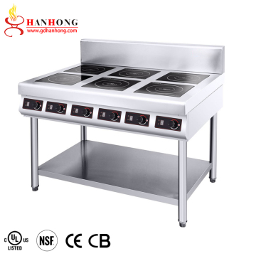 Commercial 6 -Burner ze stali nierdzewnej elektrycznej indukcji kuchennej - restauracja 3500 W