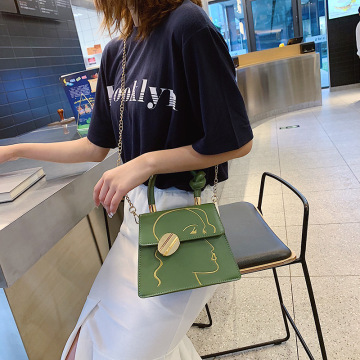 Kleine Handtaschen Mädchen Gesicht Stickerei Patch Schulter