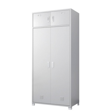 Customizable Premium Steel Storage Cabinet: 4 Door Metal Closet with Double Lockers