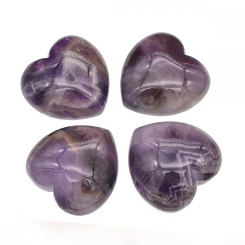 Natural Real 40X40X20MM Amethyst Heart for women Chakra healing Jewelry without hole