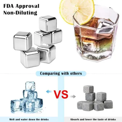 Stainless Steel Reusable Whiskey Stones Metal Ice Cubes