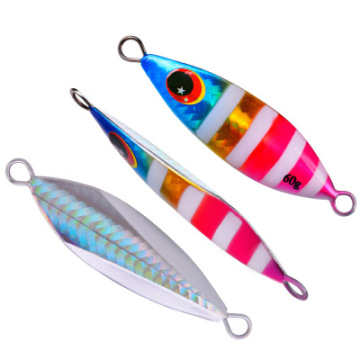 35g Slow Jig Metal Fishing Bait Spoon - Lead Fish Jig Lure for Winter Ice Jigging with Hooks