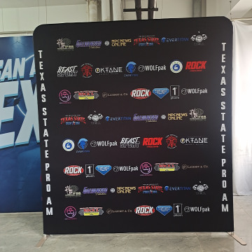 Sunshine Custom Design Portable Pop Up Backdrop 8ft 10ft Straight Tension Fabric Trade Show Display