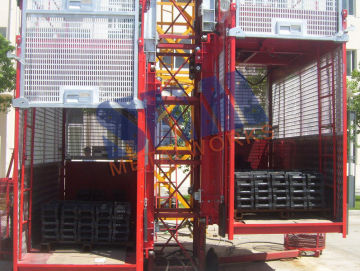 Painted Sc150td Construction Hoists Elevator With 1.5tons And Ce Approved