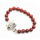 Red Jasper 8MM Round Beads Stretch Gemstone Bracelet with Diamante alloy Piece