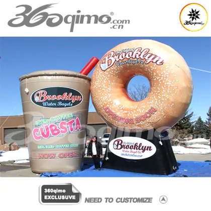Brooklyn Water Bagels Cubsta Cup and Bagel Inflatable Foods (BMIA328)