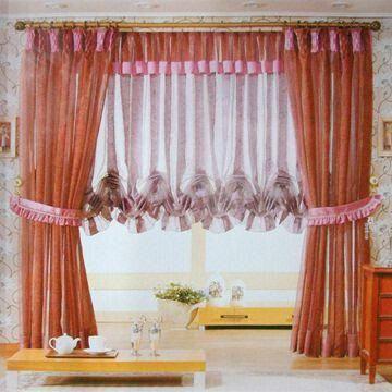 Stylish Windows Curtain in Warp-knitting, Customized Designs and Sizes are Accepted