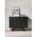 China Black Solid Wood Sideboard Kitchen Storage Cabinet Supplier