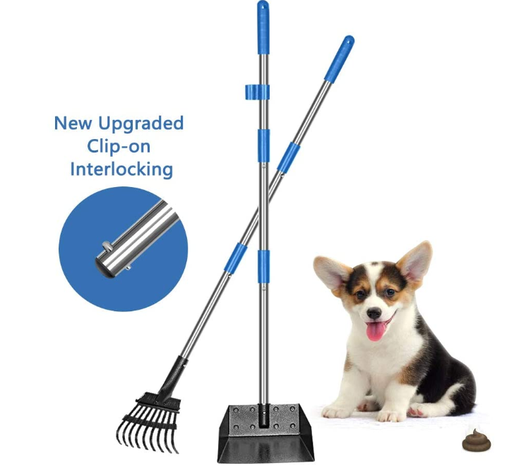 Long Handle Pet Poop Tray and Rake Set