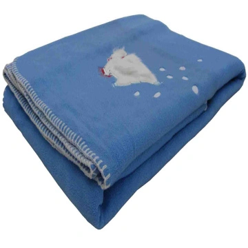 Anti Pilling Polar Fleece Blanket With Embroidered