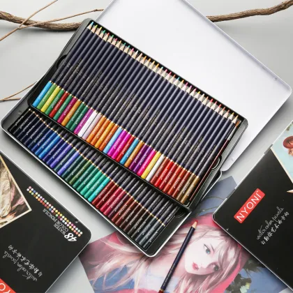Watercolor Pencils Iron box Colored Pencil 24/36/48/72/100 Colored Oil Pencils Professional Pencils For Drawing School Supplies