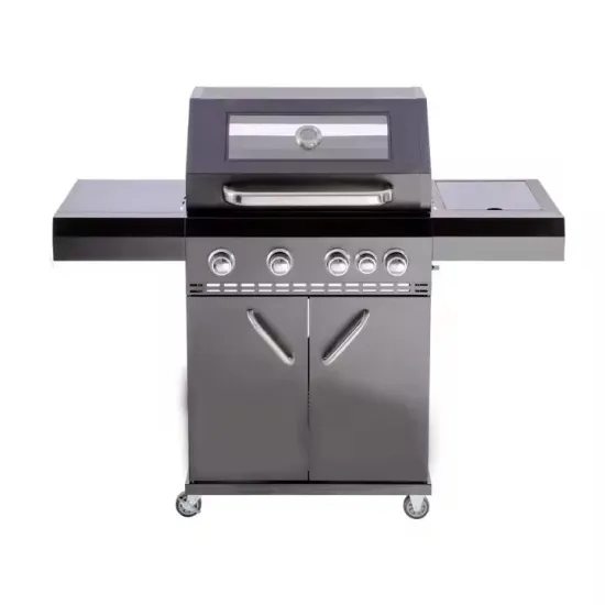 Outdoor Portable Gas Barbecue Grill 4 Main Burners Gas Stainless Steel Outdoor Kitchen Cabinet BBQ Waterproof