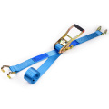 2" 5 Ton 50mm OEM Logo Printing Finger Handle Ratchet Buckle Tie Down Straps With 2 Inch Close Rave Hooks