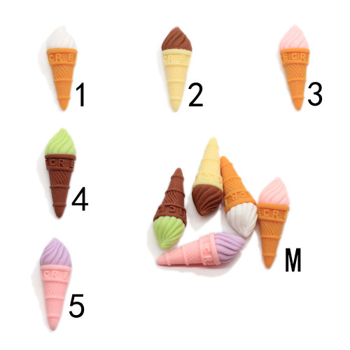 Cute Ice Cream Cone Resin Flatback Cabochon Craft 3D Παγωτό Γούρια για προμηθευτή κοσμημάτων