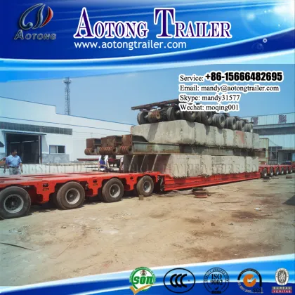 China special 150 tons modular trailer, semi trailer with hydraulic suspension