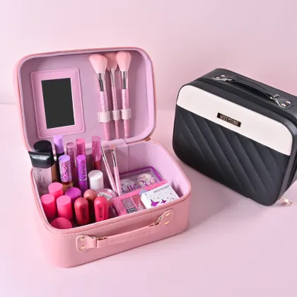 Girls' Holiday Gift Cosmetics Set with Makeup Bags and Brushes